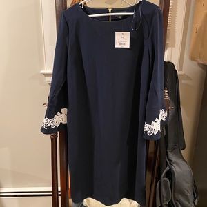 Blue knee length dress
